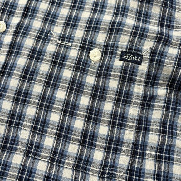 Polo Ralph Lauren Men's Button Up Shirt Linen‎ Cotton Blend Plaid Blue Size M - Picture 3 of 11